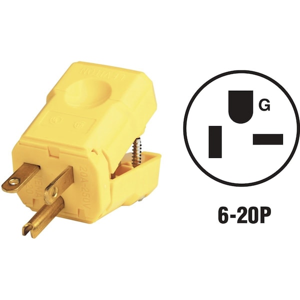 20A 250V 3-Wire 2-Pole Python Cord Plug
